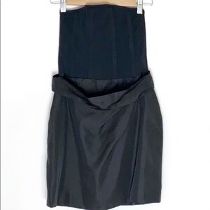 Alice + Olivia fitted bodice black strapless dress